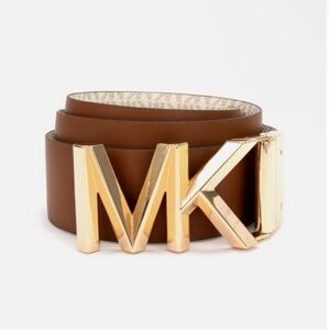 Michael Kors Gold Buckle Tan Reversible Belt